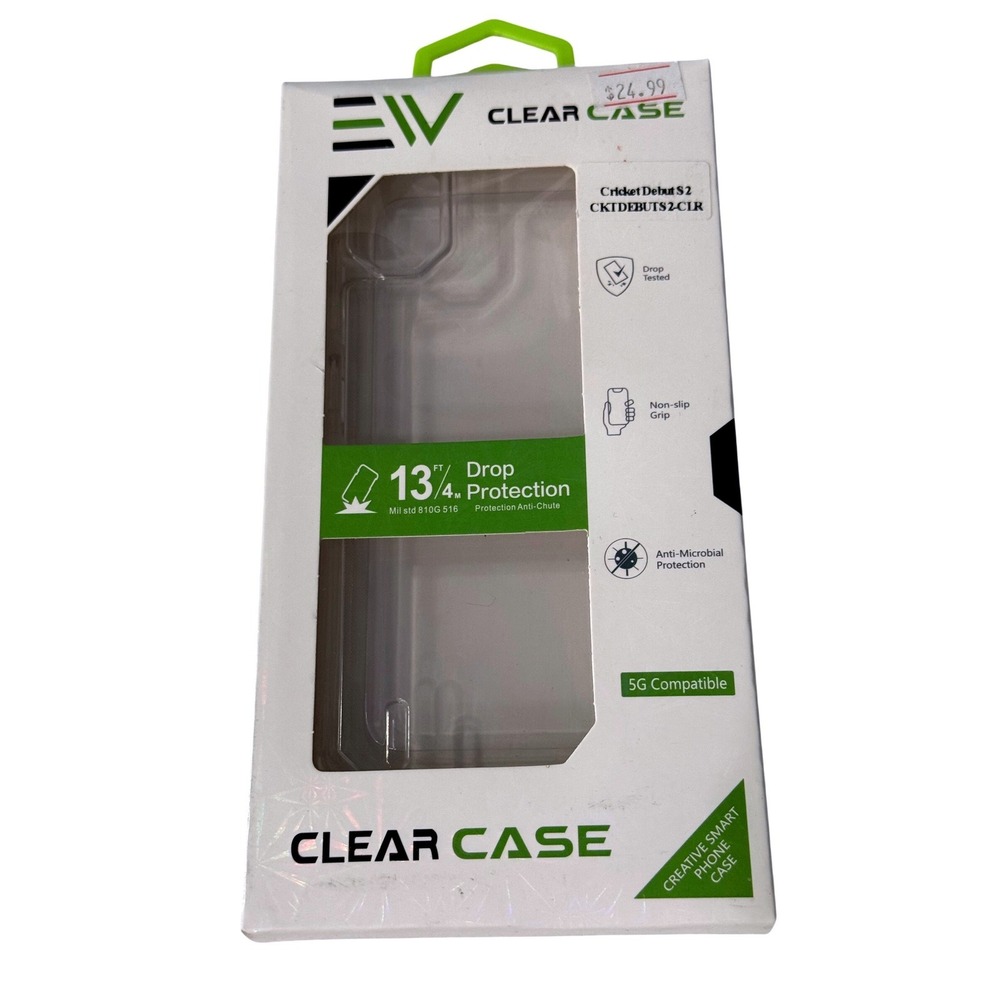 Electronic World Clear Case for Cricket Debut‎ S2 13ft Drop Protection CKTDEBUTS